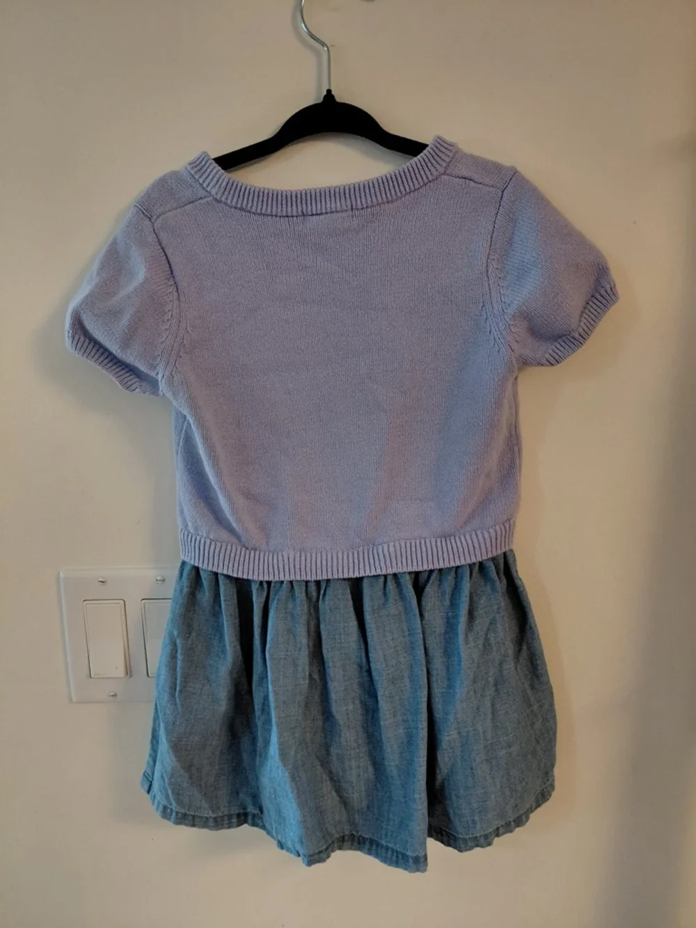 ⭐️ 3/$25 Joe Fresh Bunny Knit and Denim Dress Size 3T - Picture 2 of 4